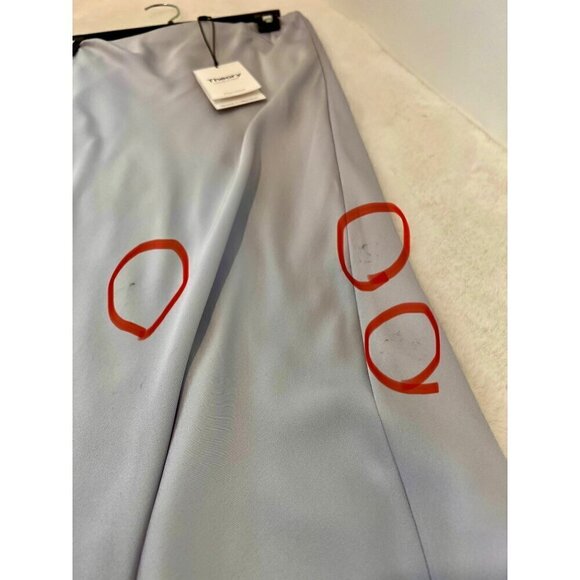 New Theory Size L Slip Skirt in Silk Georgette Light Purple *Stain* - Picture 4 of 11